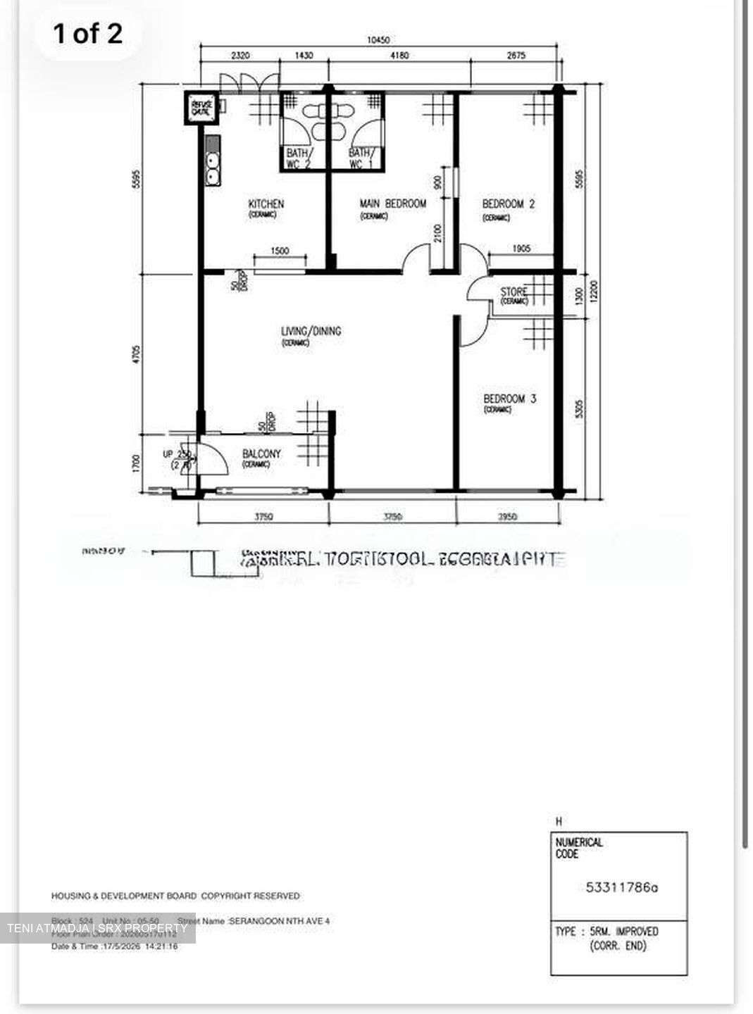 Blk 524 Serangoon North Avenue 4 (Serangoon), HDB 5 Rooms #558334101